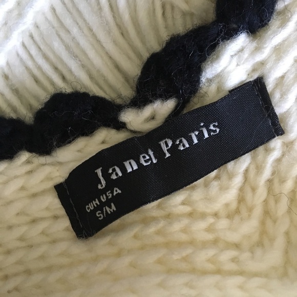 Janet Paris Black & Cream Sweater Top - Picture 4 of 5
